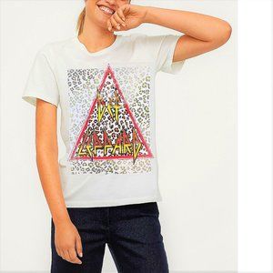Def Leppard Leopard Print Hysteria rock Boyfriend style Official T-Shirt M NWT